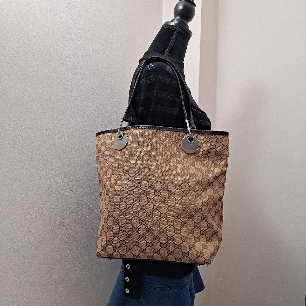 Gucci Brown GG Canvas Eclipse Tote Bag